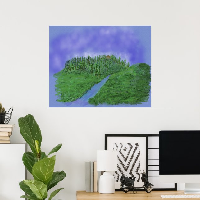 Affiches Colline et ruisseau (Bureau à domicile)