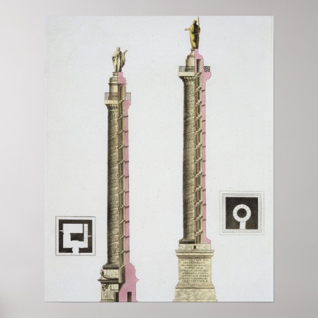 Affiches Colonne de Trajan, Rome, du Costume Ancien et (Devant)
