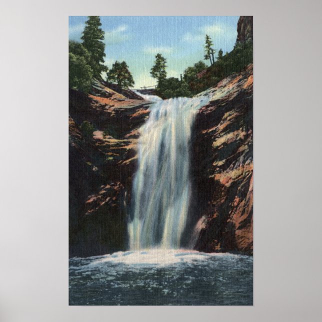 Affiches Colorado Springs, CO - Bridal Veil Falls (Devant)