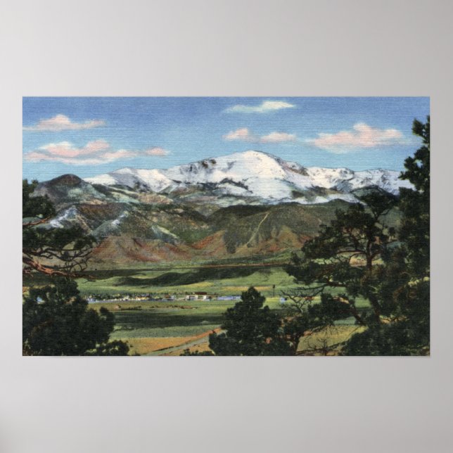Affiches Colorado Springs, CO - Pikes Peak (Devant)