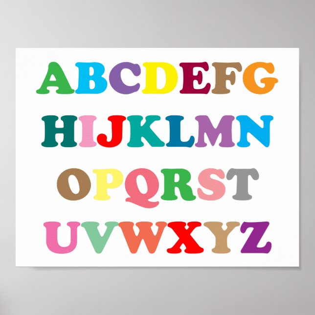 Affiches Colorful ABC's text (Devant)