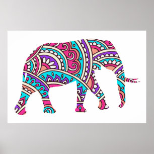 Affiches Colorful elephant