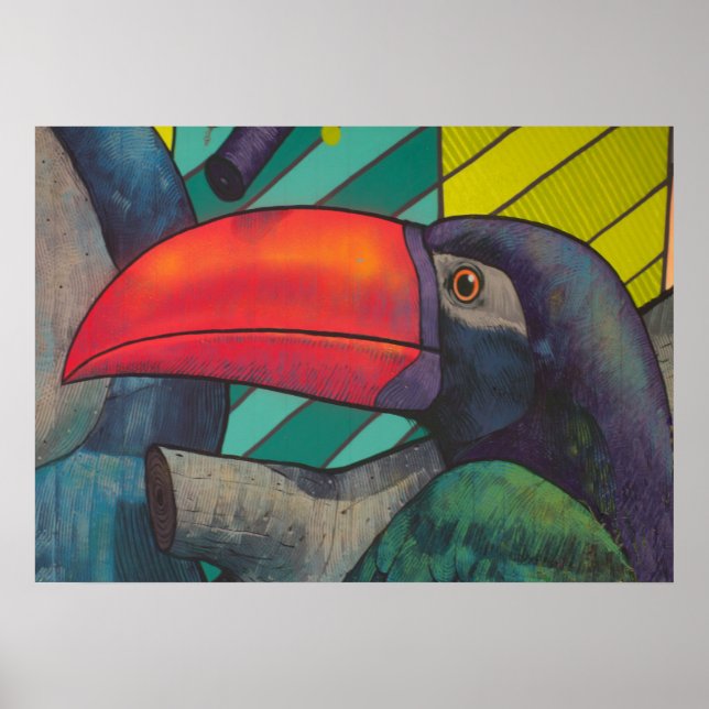 Affiches Colorful Toucan Graffiti (Devant)