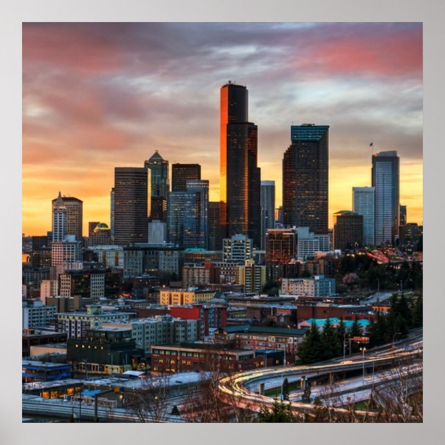 Affiches Columbia center and downtown Seattle (Devant)