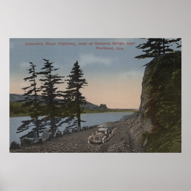 Affiches Columbia River (Oregon) - Autoroute à l'ouest de l (Devant)