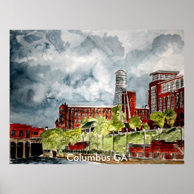 Affiches columbus ga georgia riverwalk river walk art, C... (Devant)