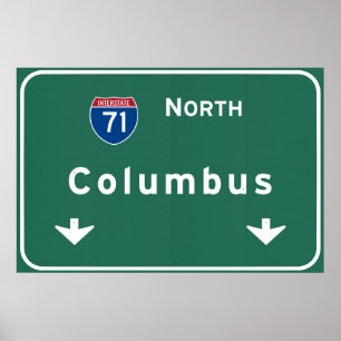 Affiches Columbus Ohio oh Interstate Highway Freeway Road :