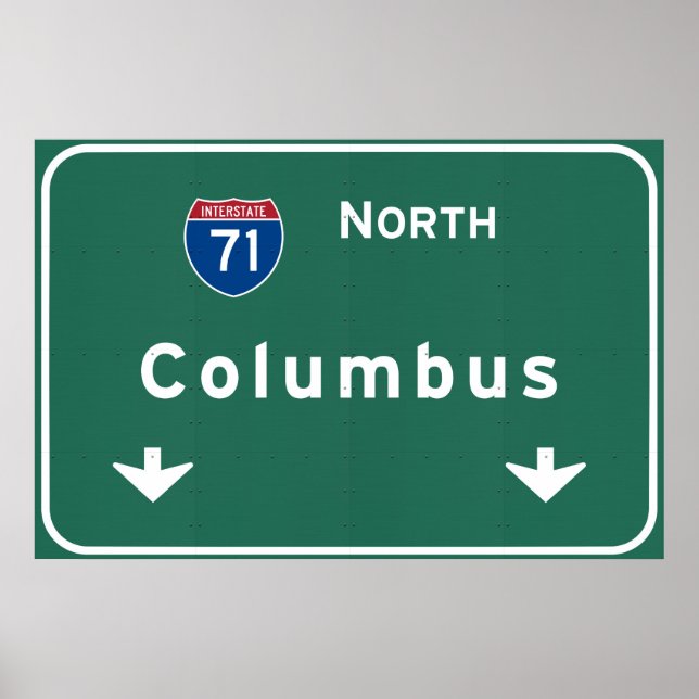 Affiches Columbus Ohio oh Interstate Highway Freeway Road : (Devant)