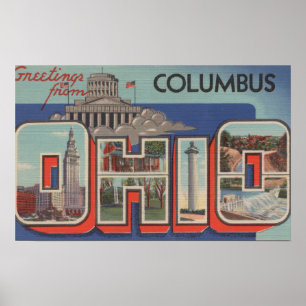 Affiches Columbus, Ohio - Scènes de grandes lettres