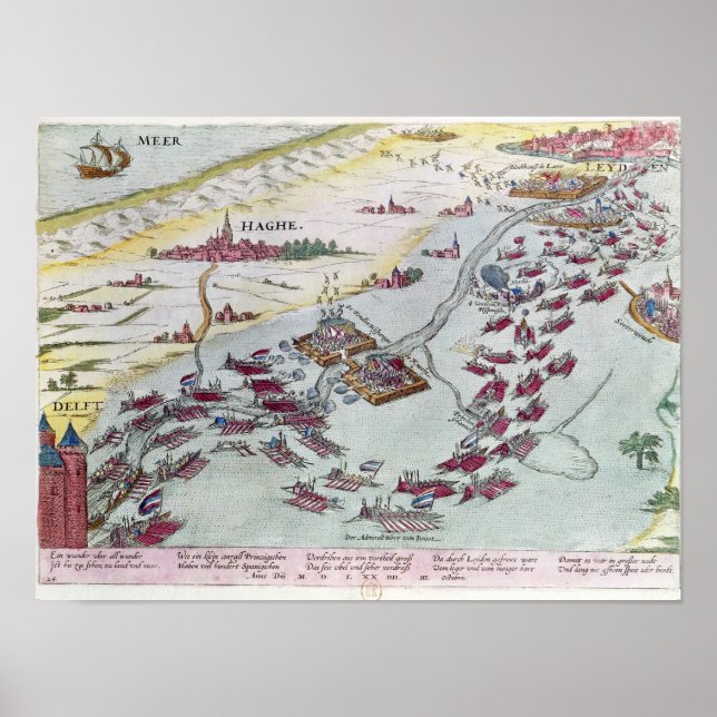 Affiches Combat naval au large des côtes de La Haye (Devant)