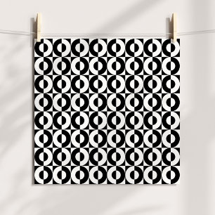 Affiches Combinaison géométrique noir et blanc Cercles funk