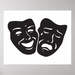 Affiches Comédie Tragédie Théâtre Masques