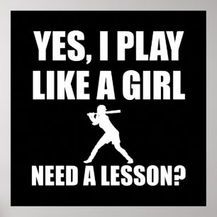 Affiches Comme Une Fille Softball