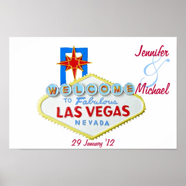 Affiches Commémoration personnalisée de Las Vegas (Devant)