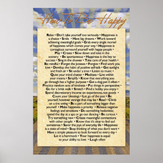Affiches Comment être heureux