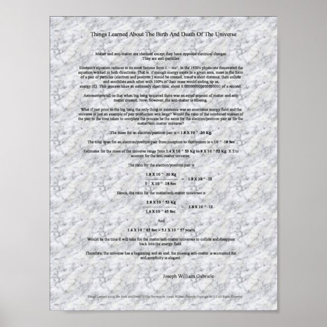 Affiches Comment l'univers est né et va mourir (Devant)