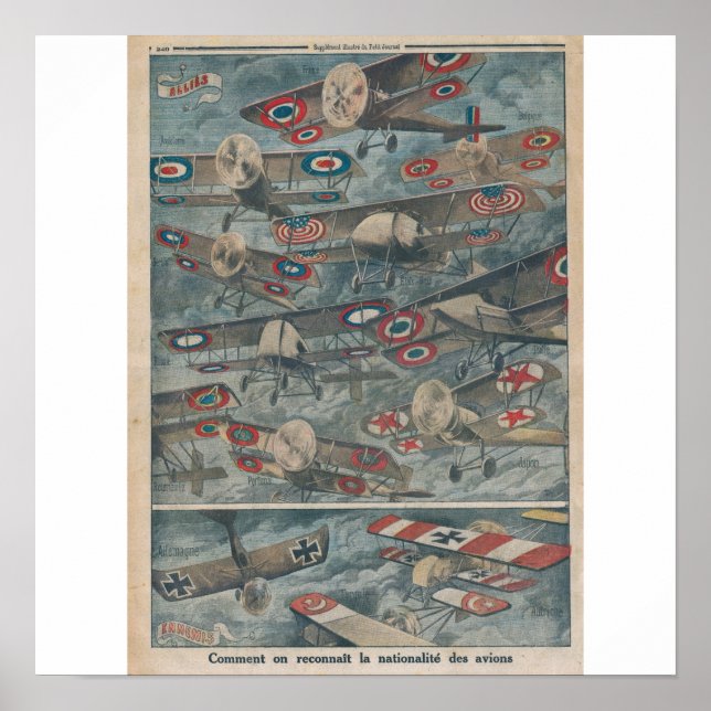 Affiches Comment reconnaître la nationalité des avions (Devant)