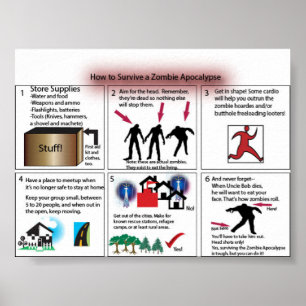 Affiches Comment survivre à une apocalypse de zombi