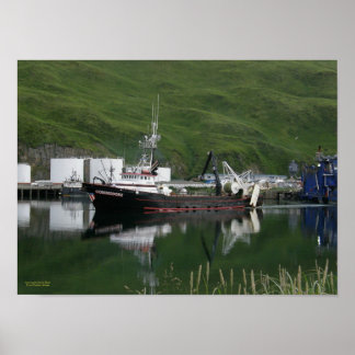 Affiches Commodore, chalutier de pêche dans hollandais Harb
