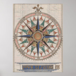 Affiches Compas nautique historique (1543)