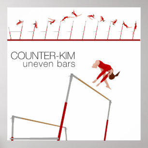 Affiches Compétence de barre inégale de gymnastique