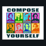 Affiches Compositeurs Pop Art | Composez-vous<br><div class="desc">Des couleurs vives ajoutent un esprit pop art moderne à ces portraits graphiques stylisés de compositeurs célèbres. Chaque portrait est conçu avec deux couleurs intenses différentes et a le prénom des artistes placé ci-dessous dans une police audacieuse et propre. Huit compositeurs sont présentés : Chopin, Bach, Wagner, Schubert, Tchaikovsky, Shostakovich,...</div>