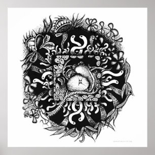 Affiches Compost Mandala - Noir sur blanc