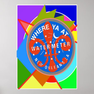 Affiches Compteur d'eau où Yat couleurs Abstraites