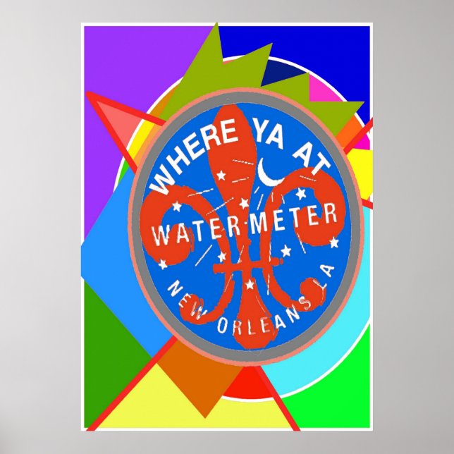 Affiches Compteur d'eau où Yat couleurs Abstraites (Devant)