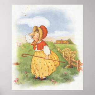 Affiches Comptine de la Mère l'Oie, la petite Bo-Peep vinta