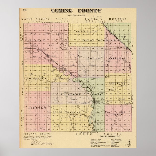 Affiches Comté de Cuming, Nebraska (Devant)