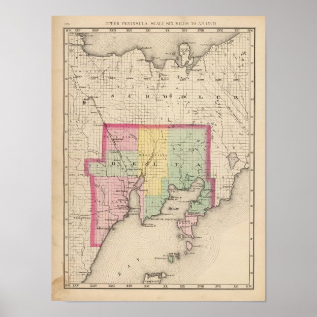 Affiches Comté de Delta Michigan (Devant)