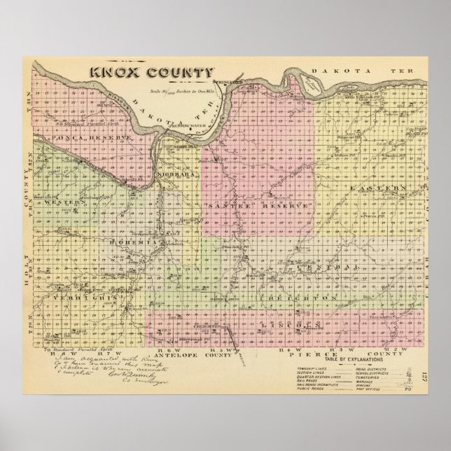 Affiches Comté de Knox, Nebraska (Devant)