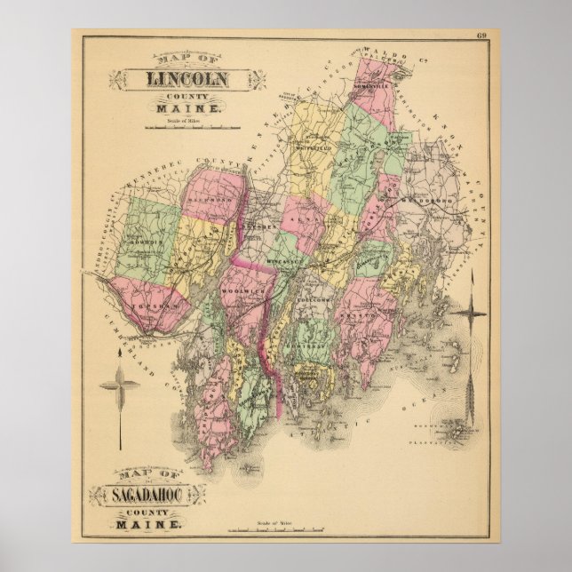 Affiches Comté de Lincoln, Comté de Sagadahoc (Devant)