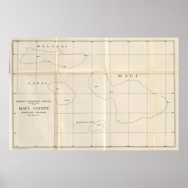 Affiches Comté de Maui, Hawaii (Devant)