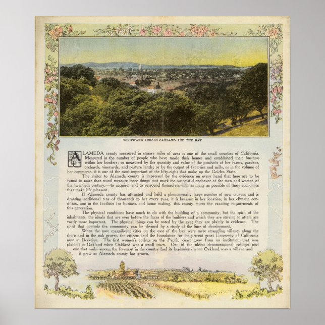 Affiches Comté de Verso Alameda, Oakland et Bay (Devant)