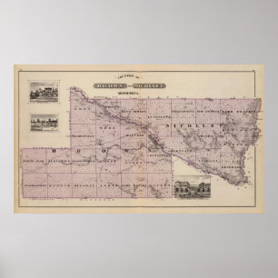 Affiches Comtés de Brown et Nicollet, Minnesota