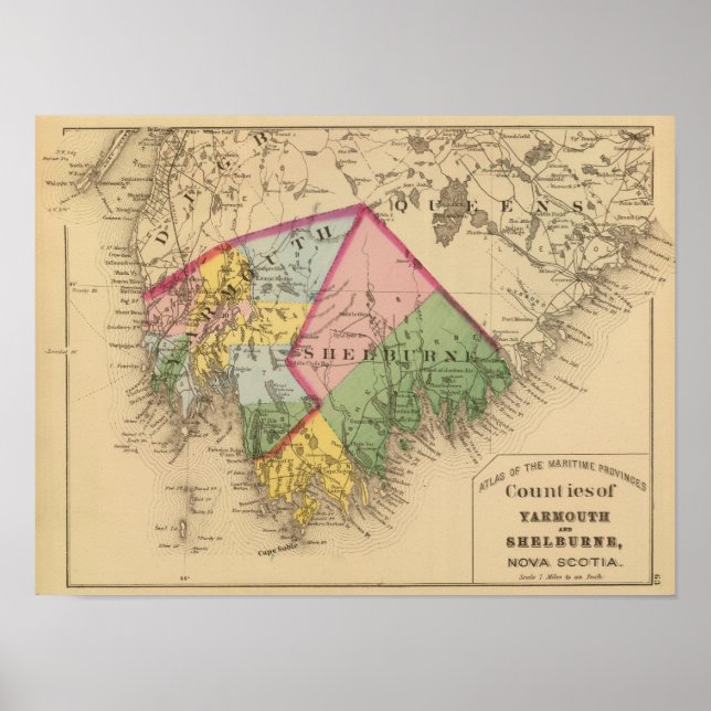 Affiches Comtés de Yarmouth, Shelburne, Nouvelle-Écosse (Devant)