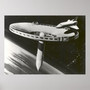 Affiches Concept 1977 de station spatiale de la NASA