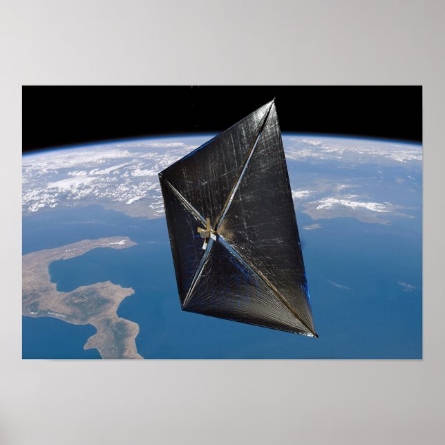 Affiches Concept artistique de NanoSail-D dans l'espace (Devant)