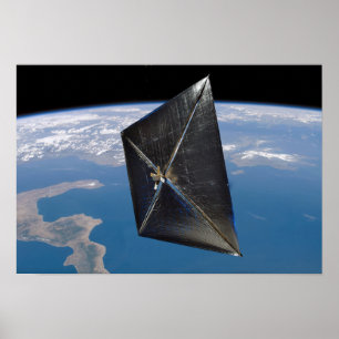 Affiches Concept d'artiste de NanoSail-D dans l'espace