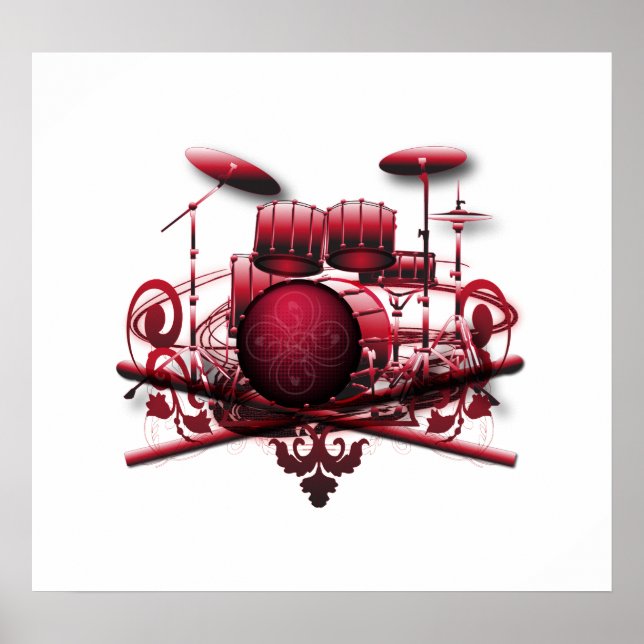 Affiches conception à tambour rouge (Devant)