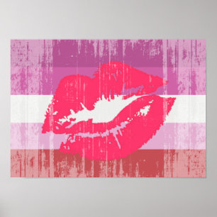 AFFICHES CONCEPTION AFFLIGÉE PAR FIERTÉ LESBIENNE DE ROUGE
