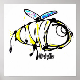 Affiches Conception d'abeille d'impression de toile