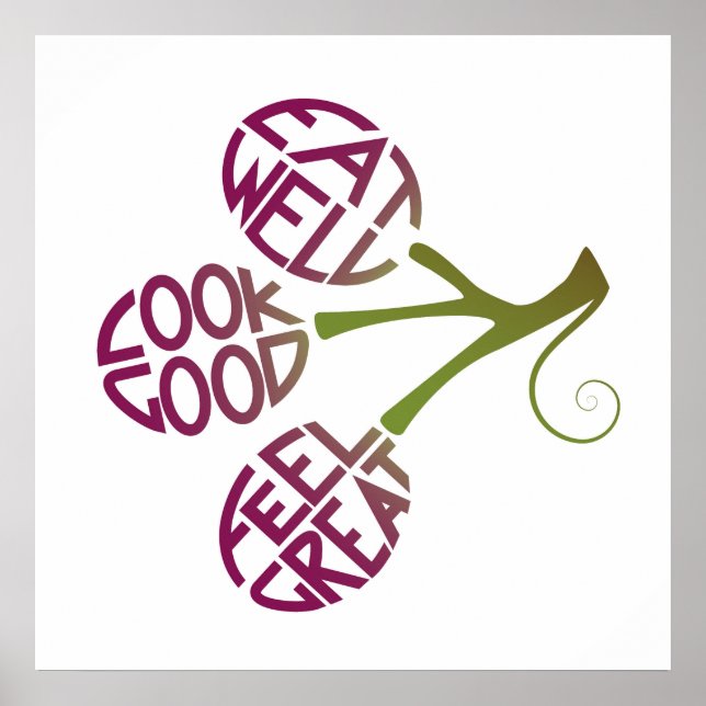 Affiches Conception de devis pour aliments sains pour la mo (Devant)