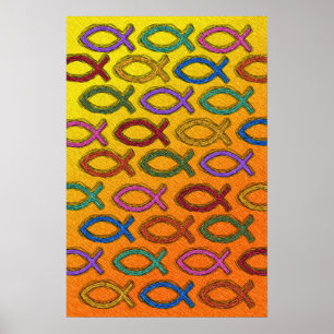 AFFICHES CONCEPTION DE POISSONS DE JÉSUS