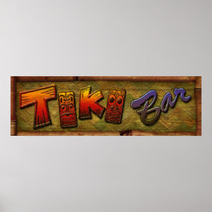 Affiches Conception de signe de barre de Tiki
