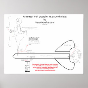 Affiches Conception de toupie de paquet de jet d'astronaute