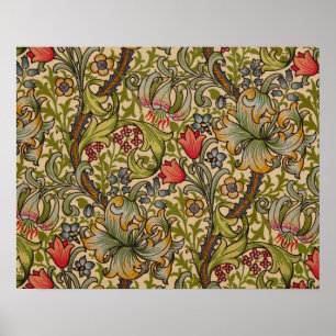 Affiches Conception florale vintage de William Morris à lys