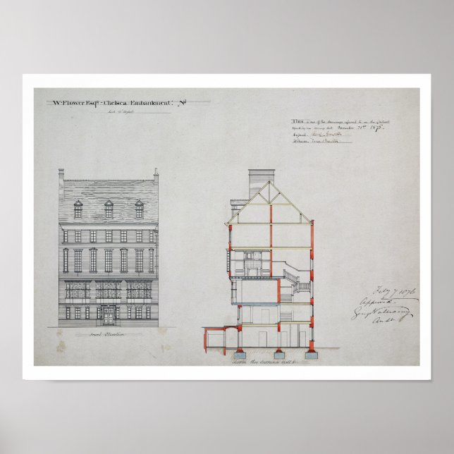 Affiches Conception pour W. Flower Esq, Chelsea Emba (Devant)